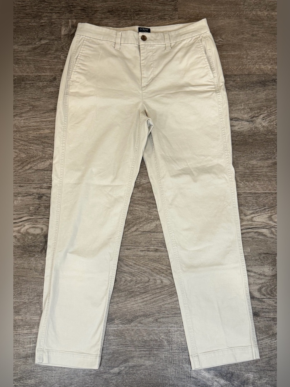 J.Crew Women’s Size 6 High-Rise Girlfriend Chino Cream Ivory Pants